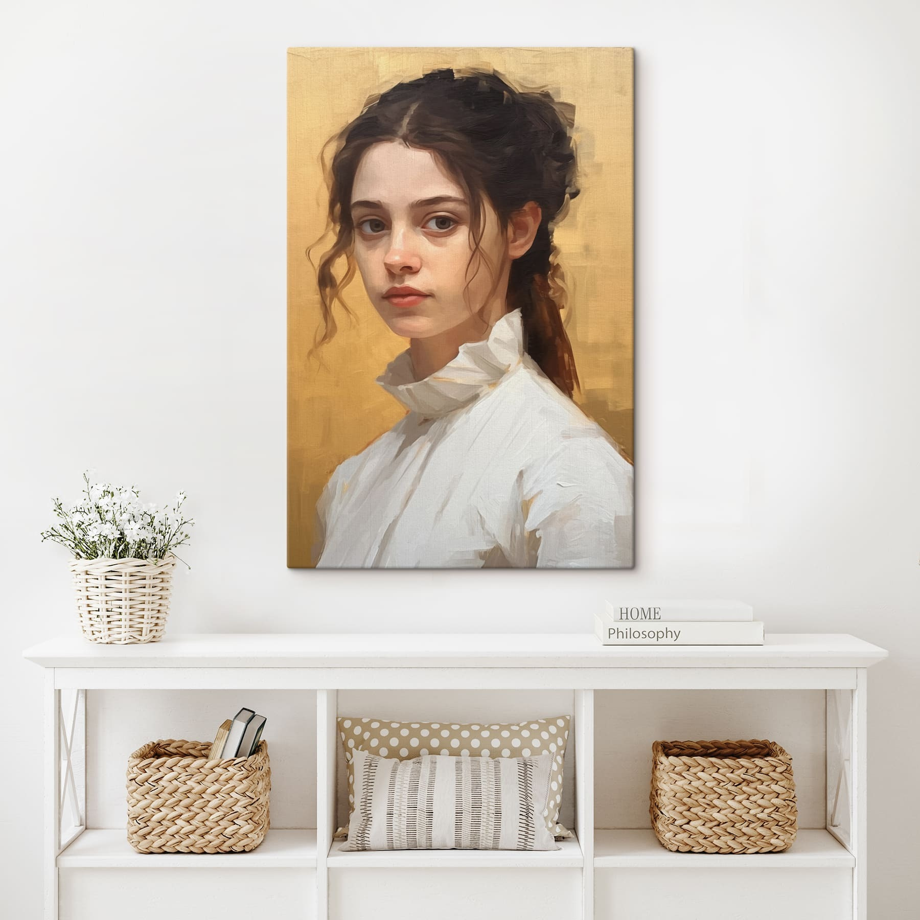 Woman in a white shirt