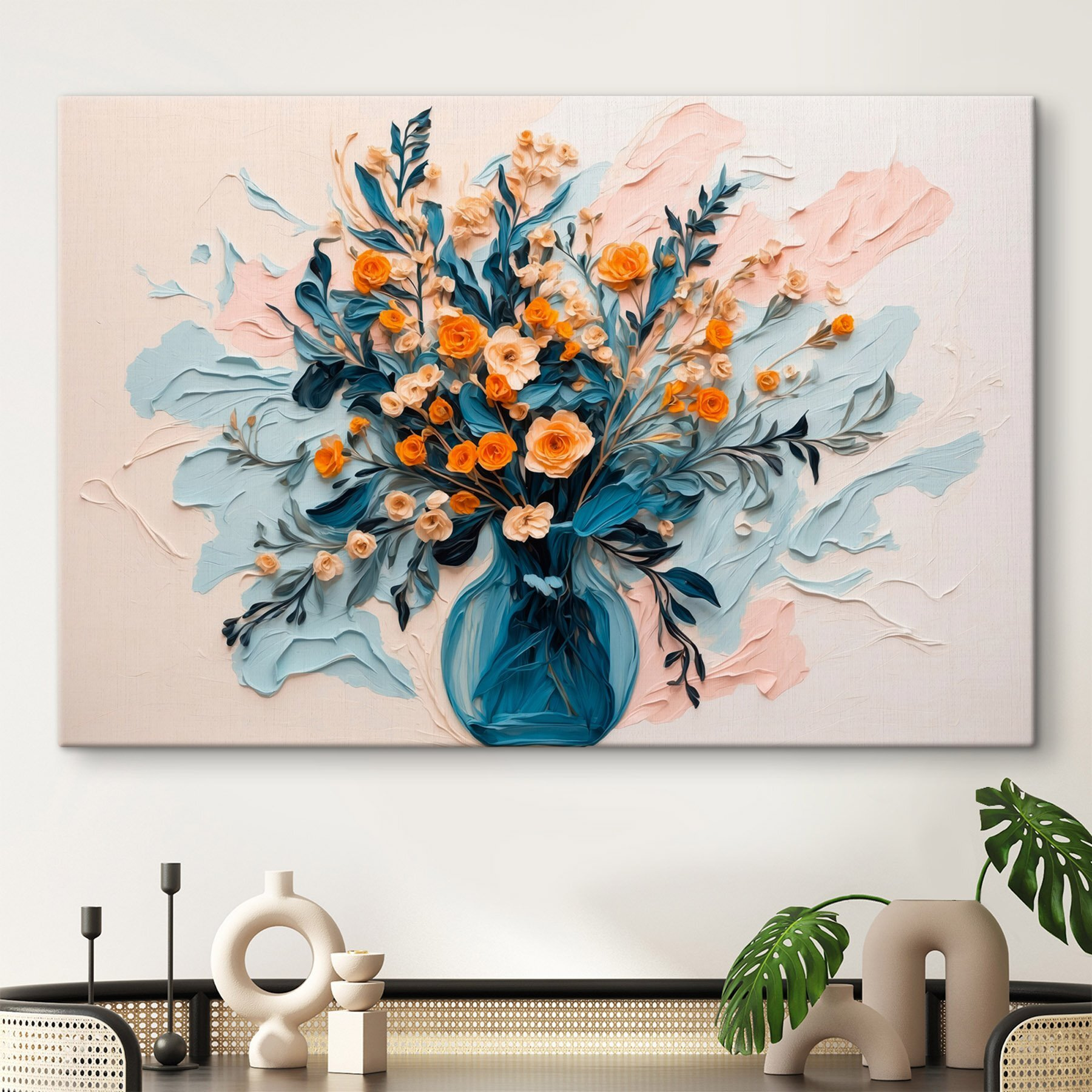 Painting of flowers in a vase