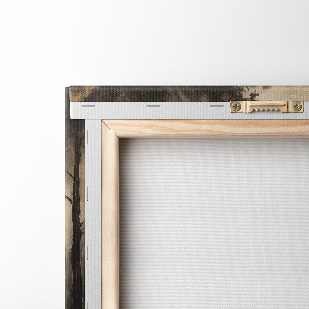 Painting of a forest with trees