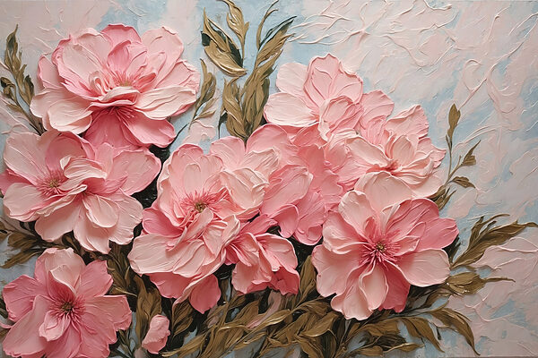 Painting of pink flowers Painting of pink flowers