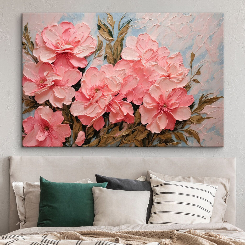 Painting of pink flowers Painting of pink flowers