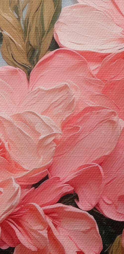 Painting of pink flowers Painting of pink flowers