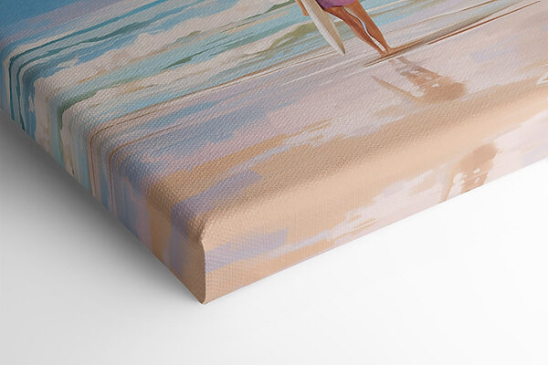 Girl holding a surfboard on a beach