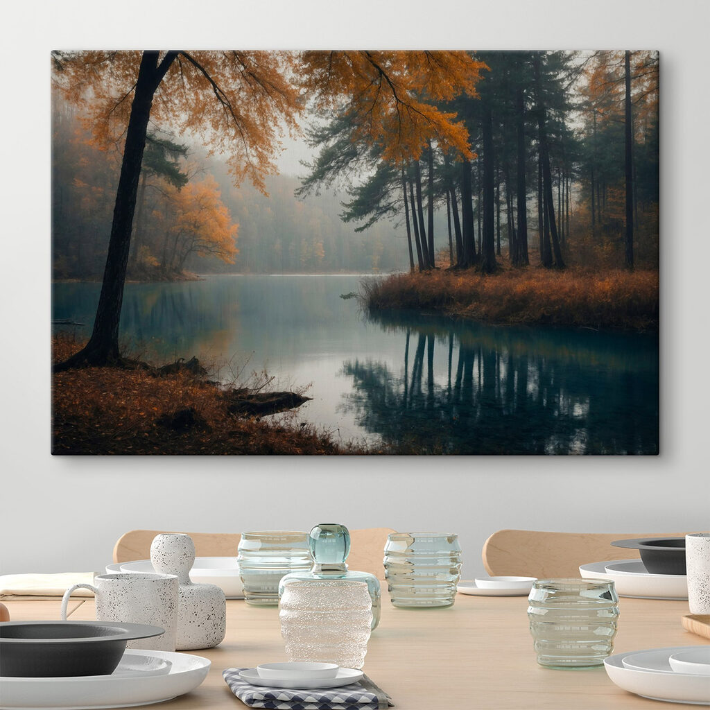 Body of water with trees and grass