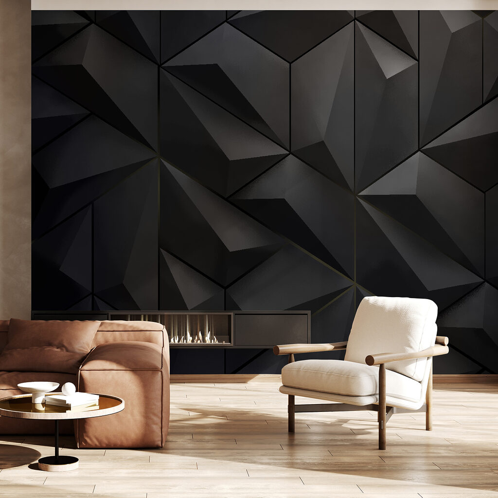Black wall with many triangles Black wall with many triangles