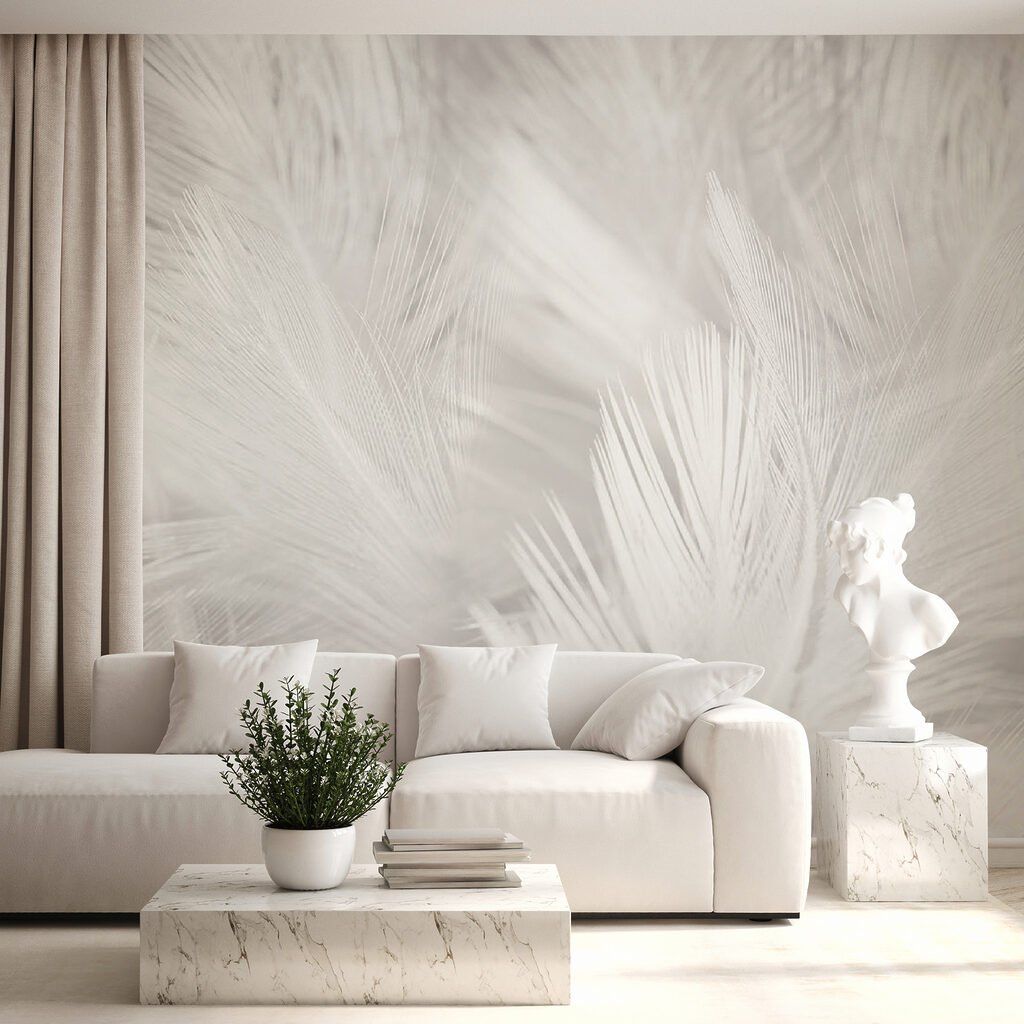 White feathers on a white surface White feathers on a white surface