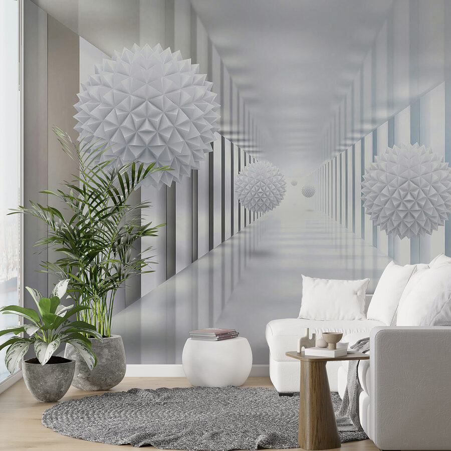 Fototapeta Bílá místnost s bílými koulemi - Image 10