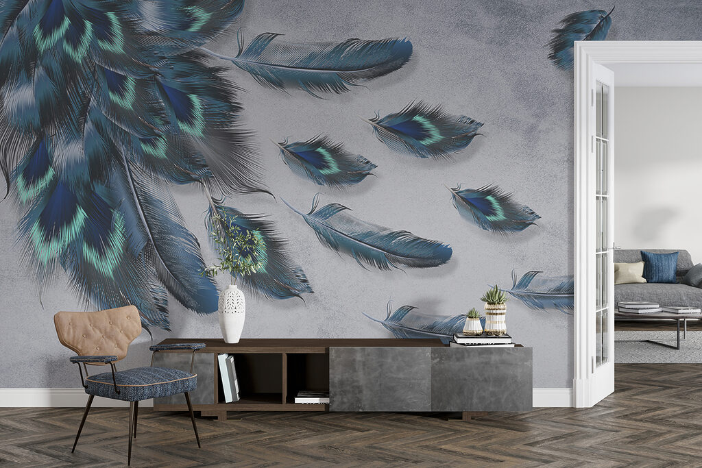 Group of blue feathers Group of blue feathers