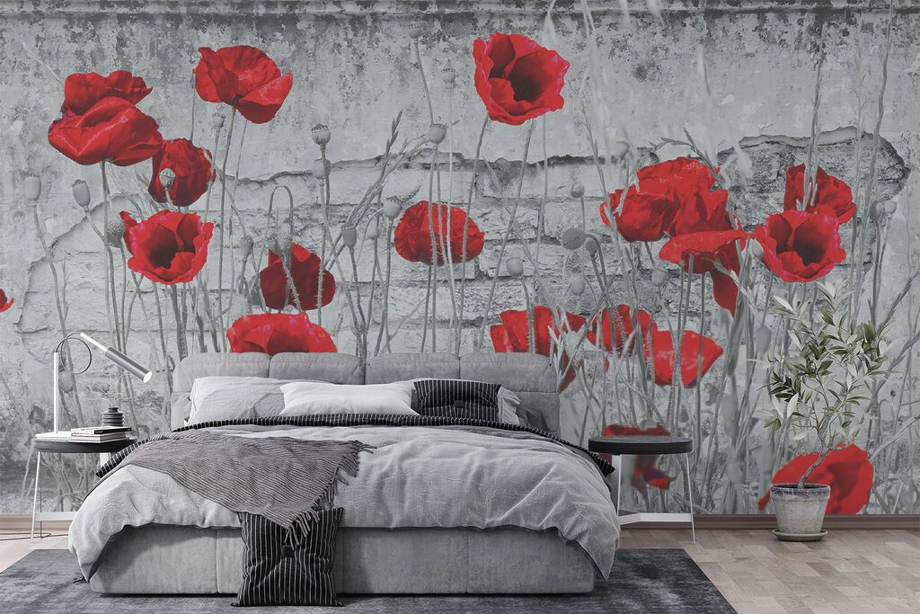 Red flowers in a field Red flowers in a field