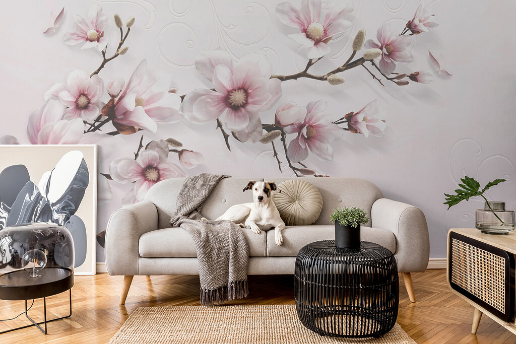 Delicate blossoms on soft pink backdrop Delicate blossoms on soft pink backdrop