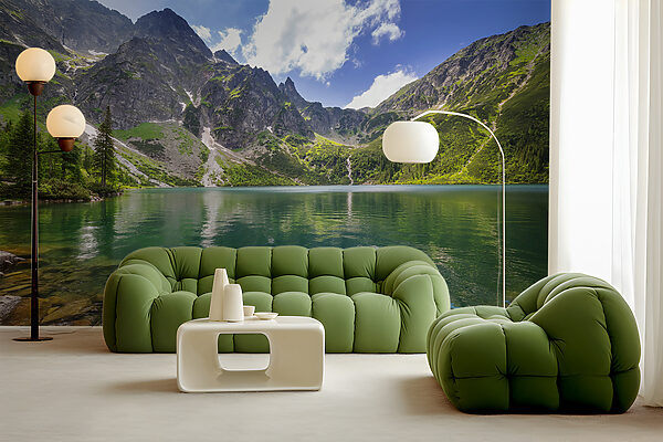 Lake surrounded by mountains