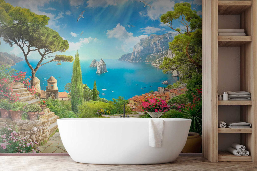 Stone stairs leading to a body of water