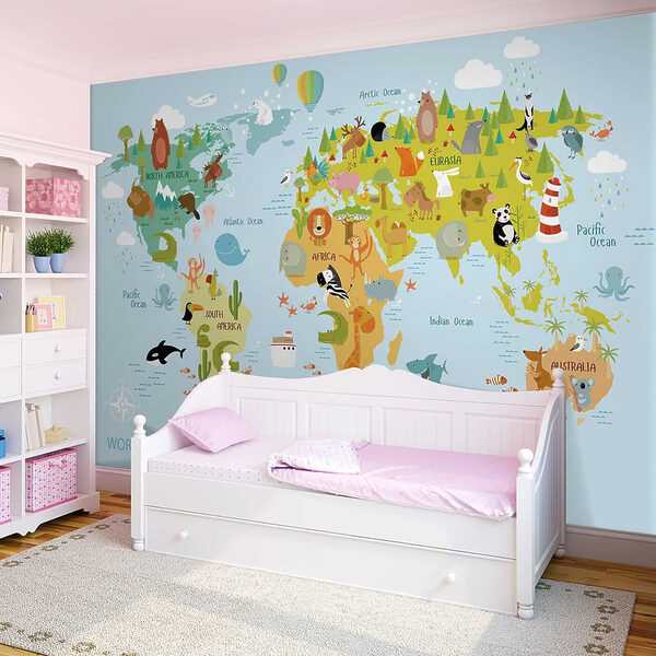 Mapa světa se zvířaty Mapa světa se zvířaty