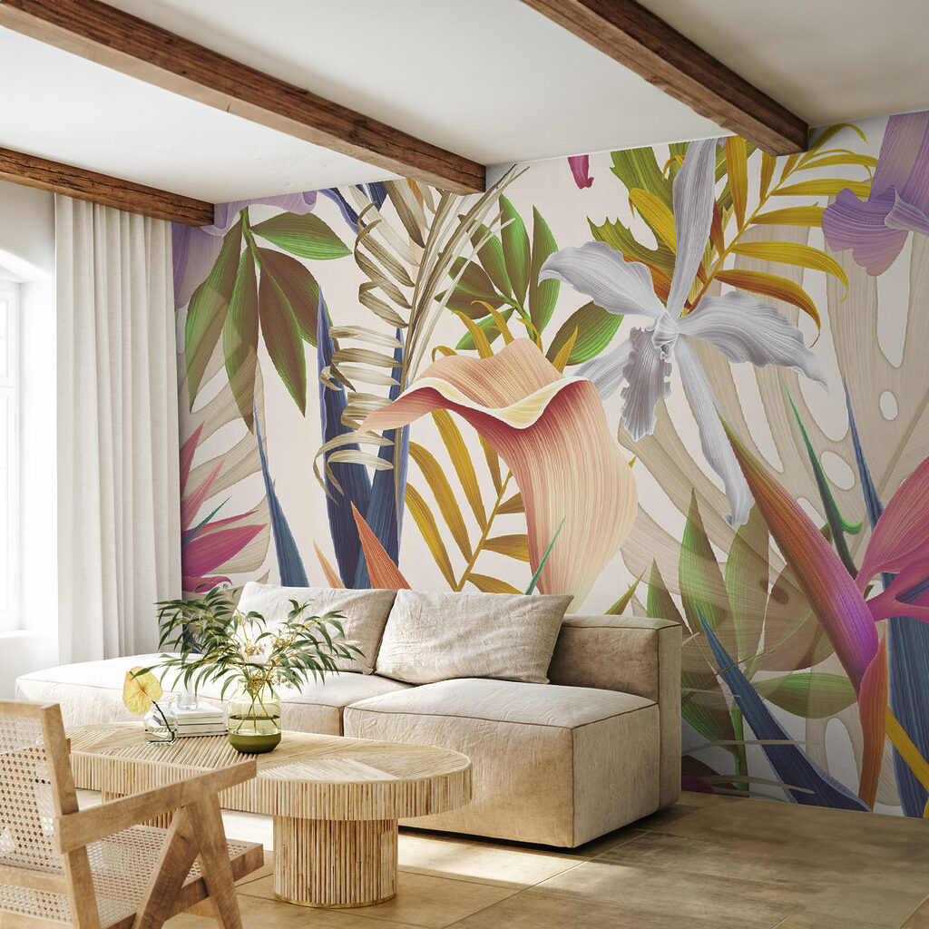 Vibrant tropical foliage in harmony