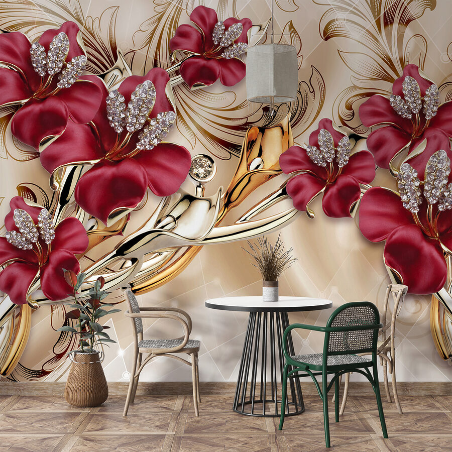 Fototapeta Elegantní květinový design se složitými detaily. - Image 11