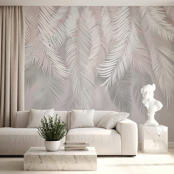 Bílé listy na šedém pozadí Bílé listy na šedém pozadí