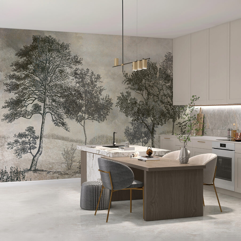 Drawing of trees in a field Drawing of trees in a field