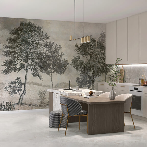 Drawing of trees in a field Drawing of trees in a field