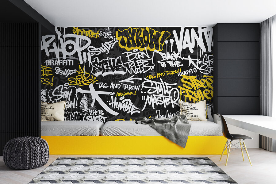 Fototapeta Černožluté graffiti - Image 2