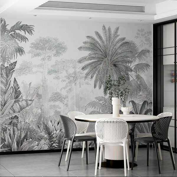 Černobílý obraz lesa Černobílý obraz lesa