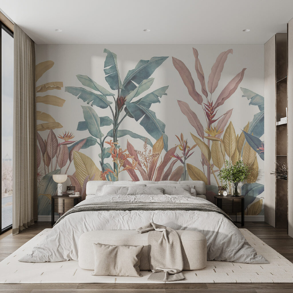 Wallpaper with plants and flowers Wallpaper with plants and flowers