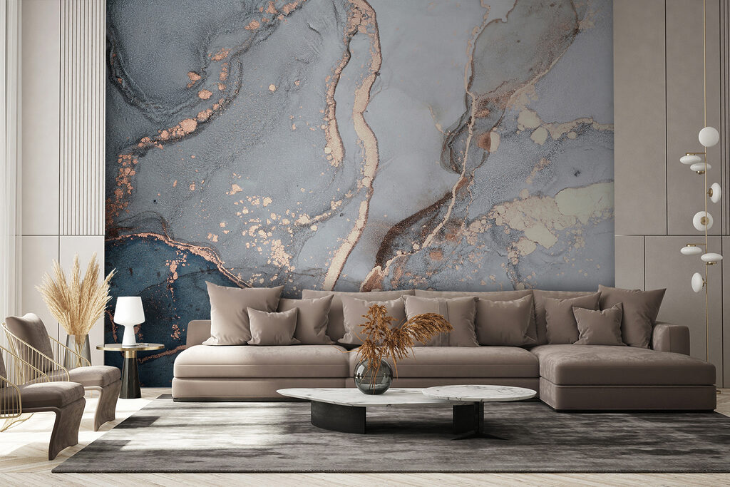 Ethereal Blue and Copper Swirls