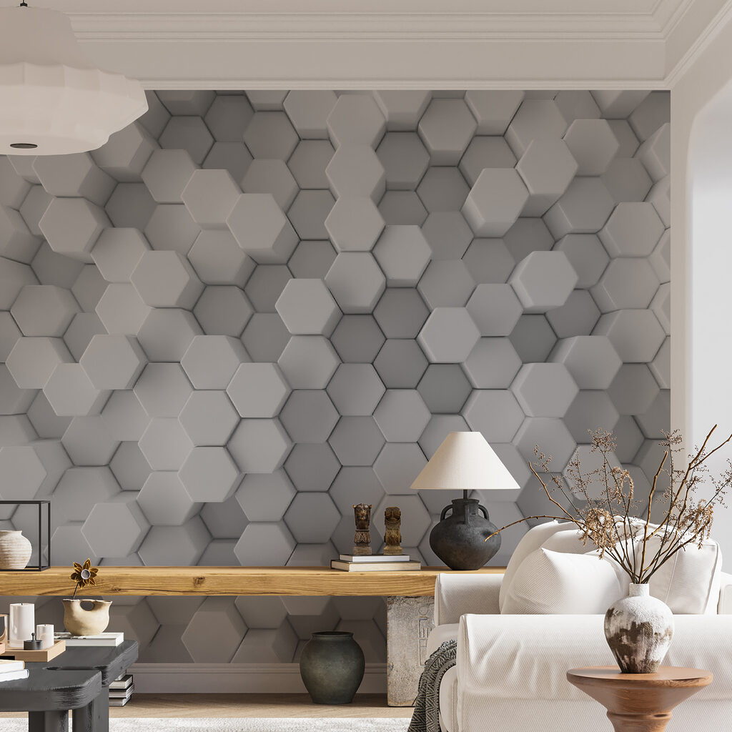 Group of white hexagons Group of white hexagons