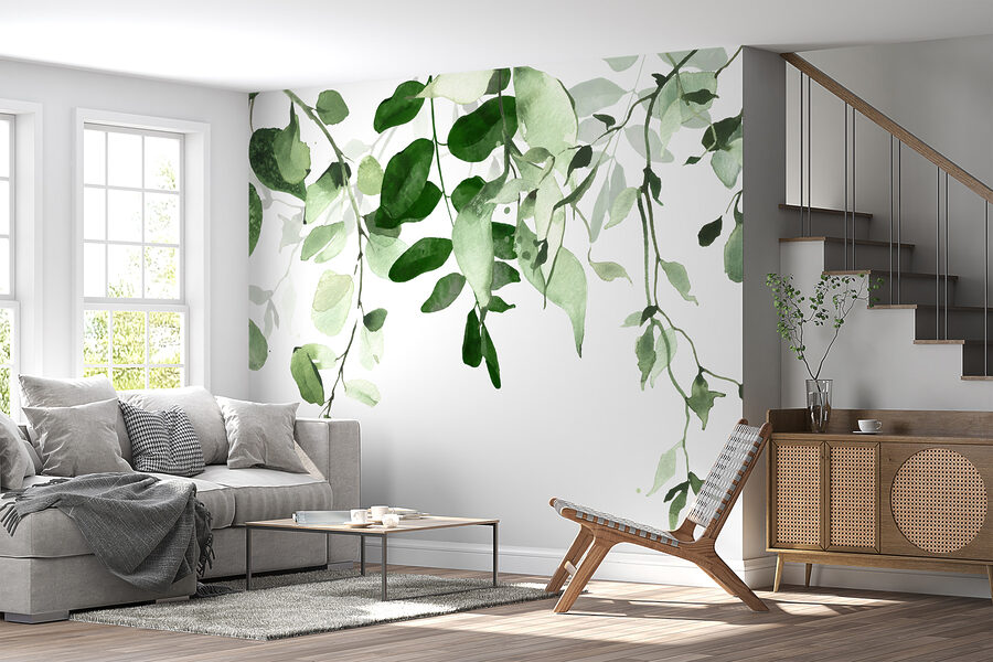Fototapeta Elegantní design zelených listů na pozadí. - Image 5