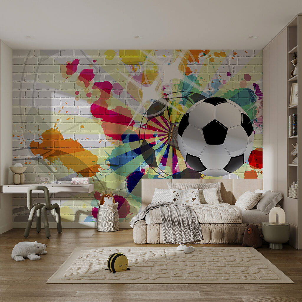 Football ball on a brick wall Football ball on a brick wall