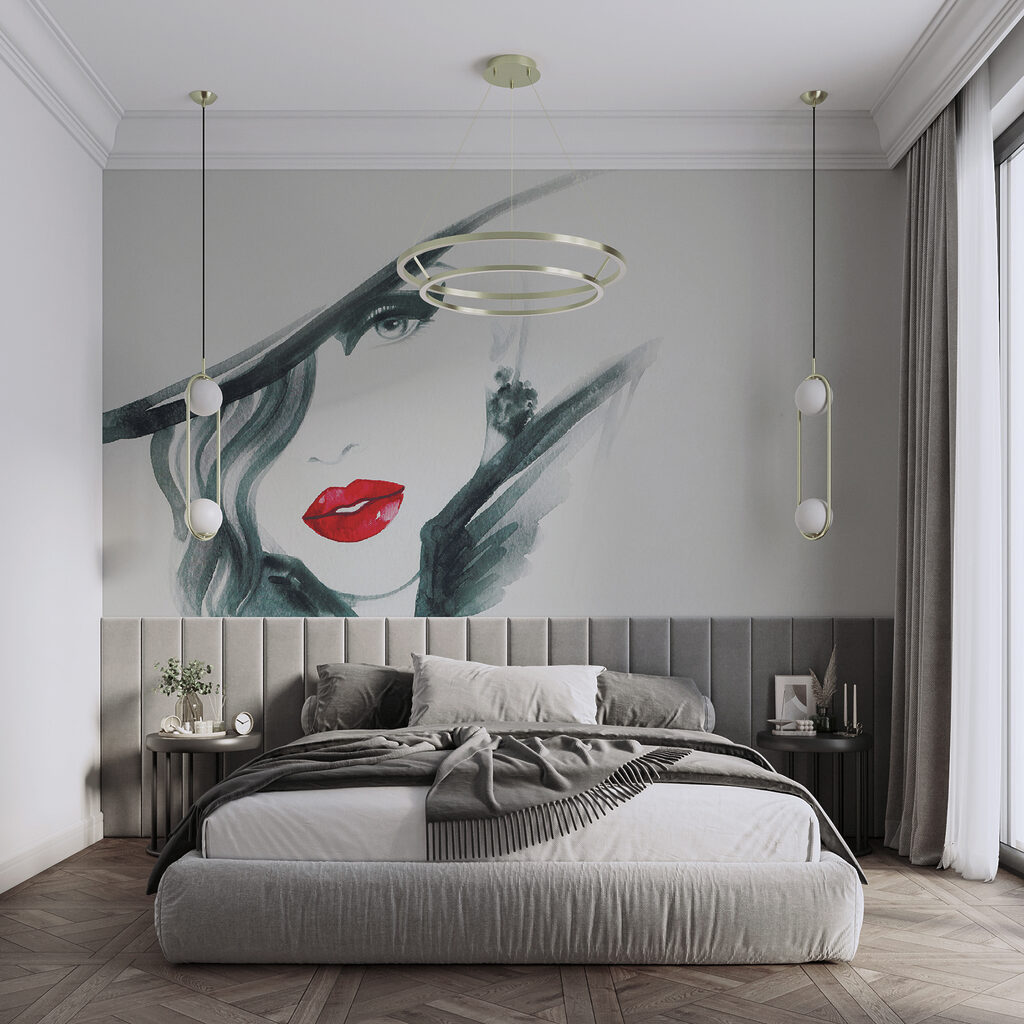 Woman with red lips and black hat Woman with red lips and black hat