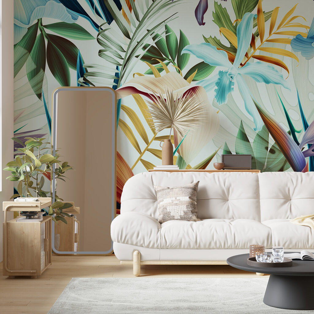 Colorful floral pattern with flowers