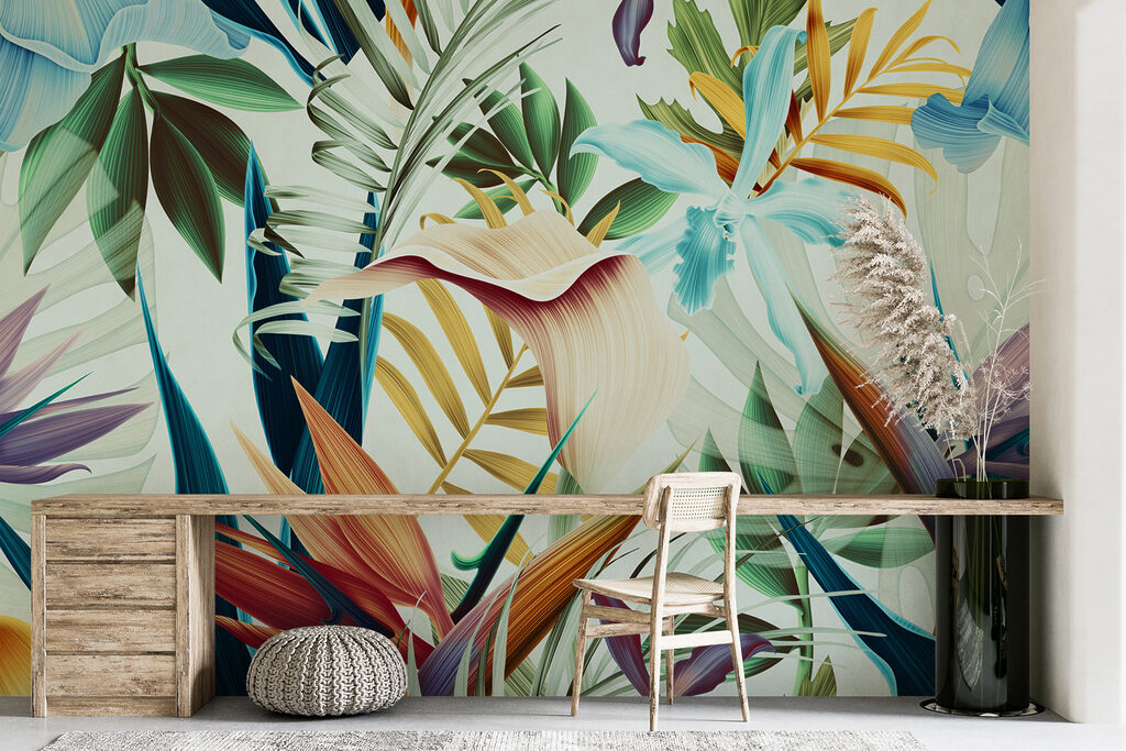 Colorful floral pattern with flowers