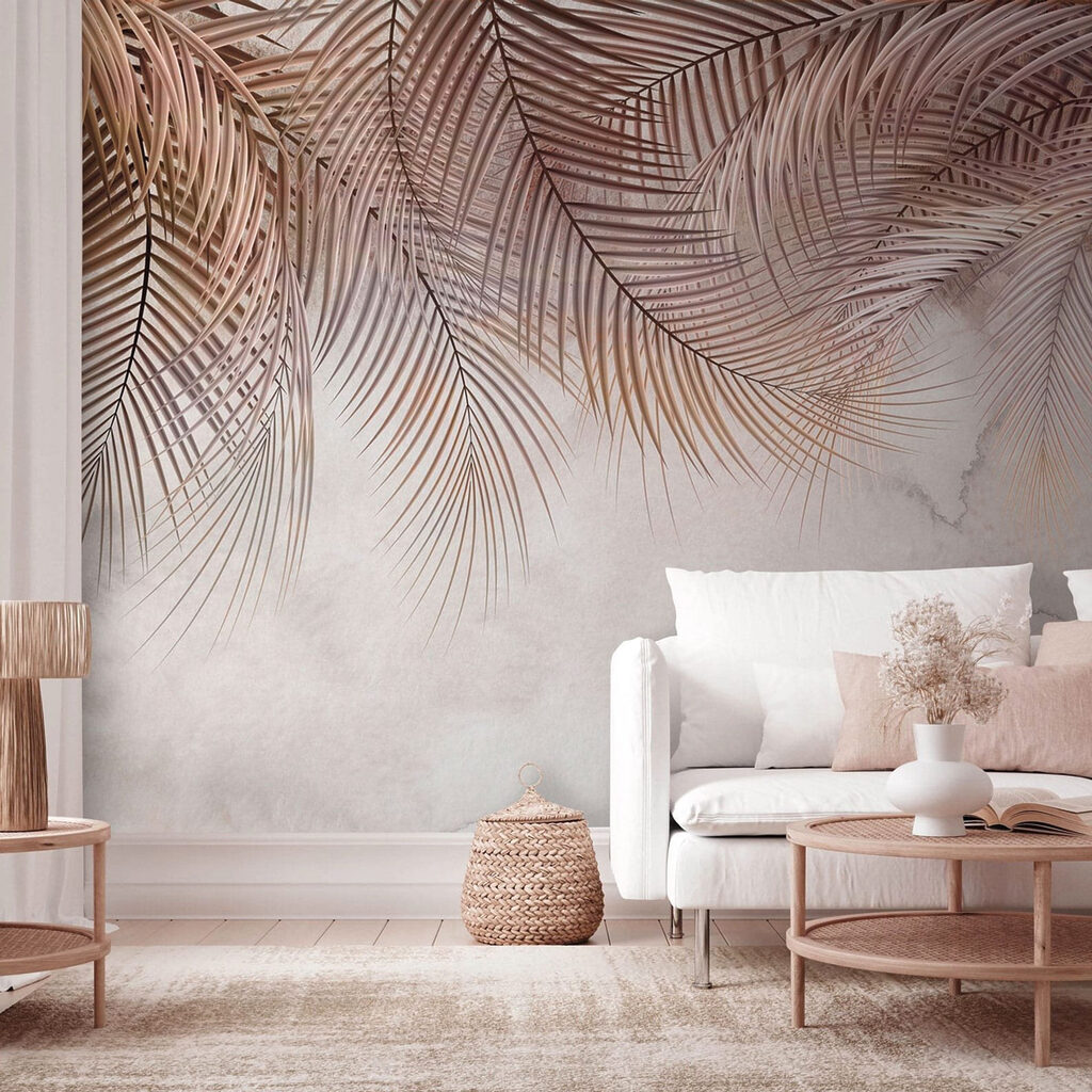 Delicate palms against a soft backdrop Delicate palms against a soft backdrop