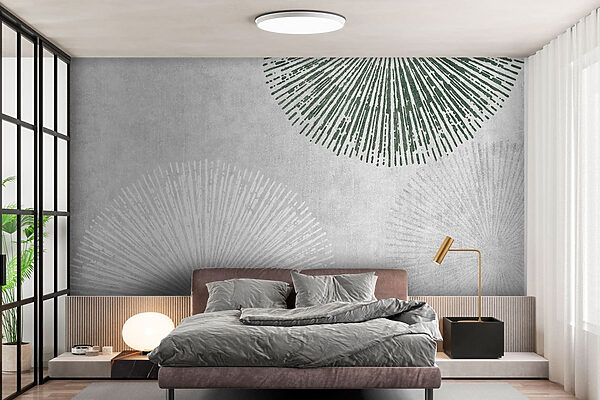 Bílý a zelený kruhový design Bílý a zelený kruhový design