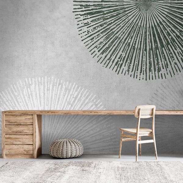 Bílý a zelený kruhový design Bílý a zelený kruhový design