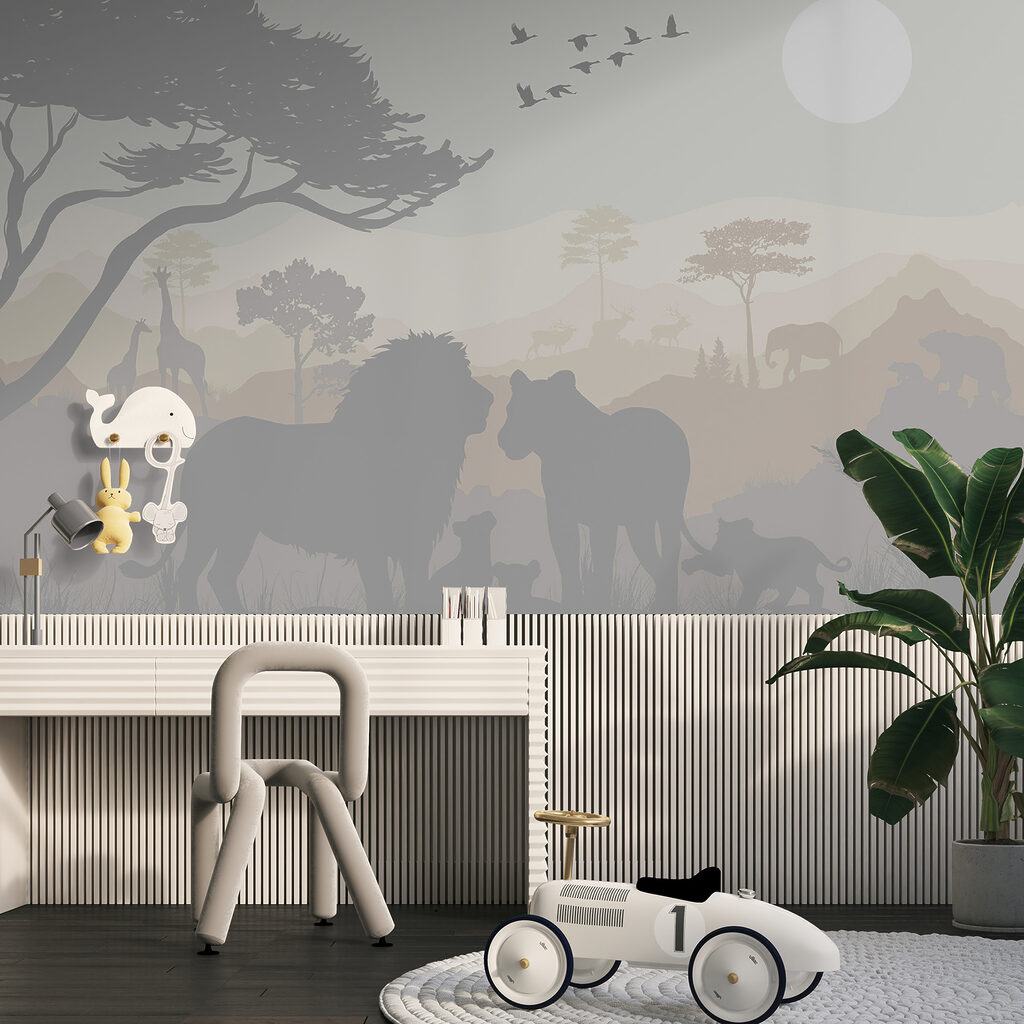 Group of animals in a landscape Group of animals in a landscape