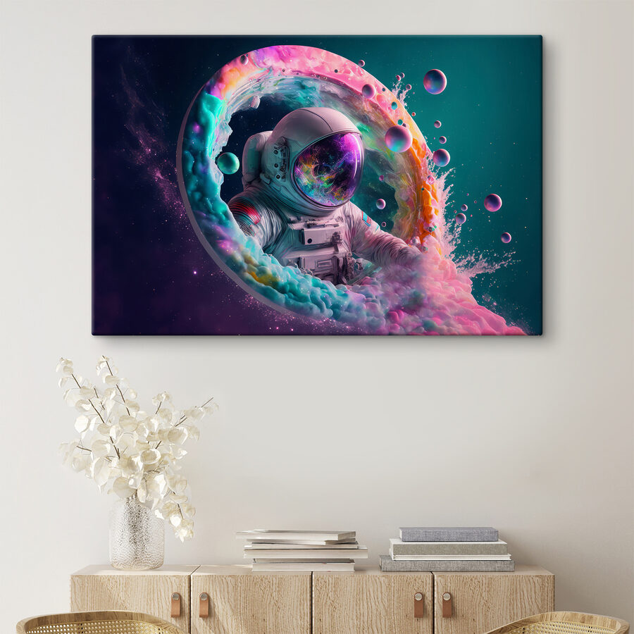 Astronaut v barevném kruhu