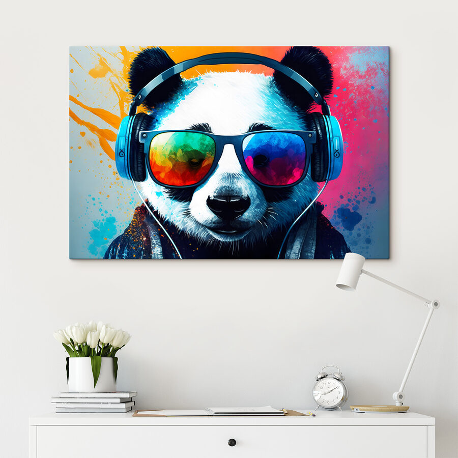 Obraz Panda se sluchátky na uších a slunečními brýlemi - Image 3