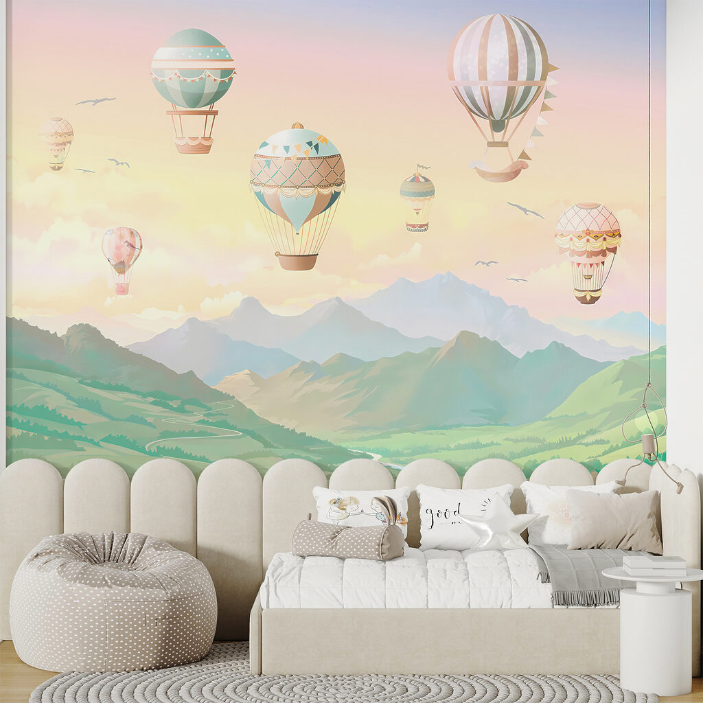 Group of hot air balloons in the sky