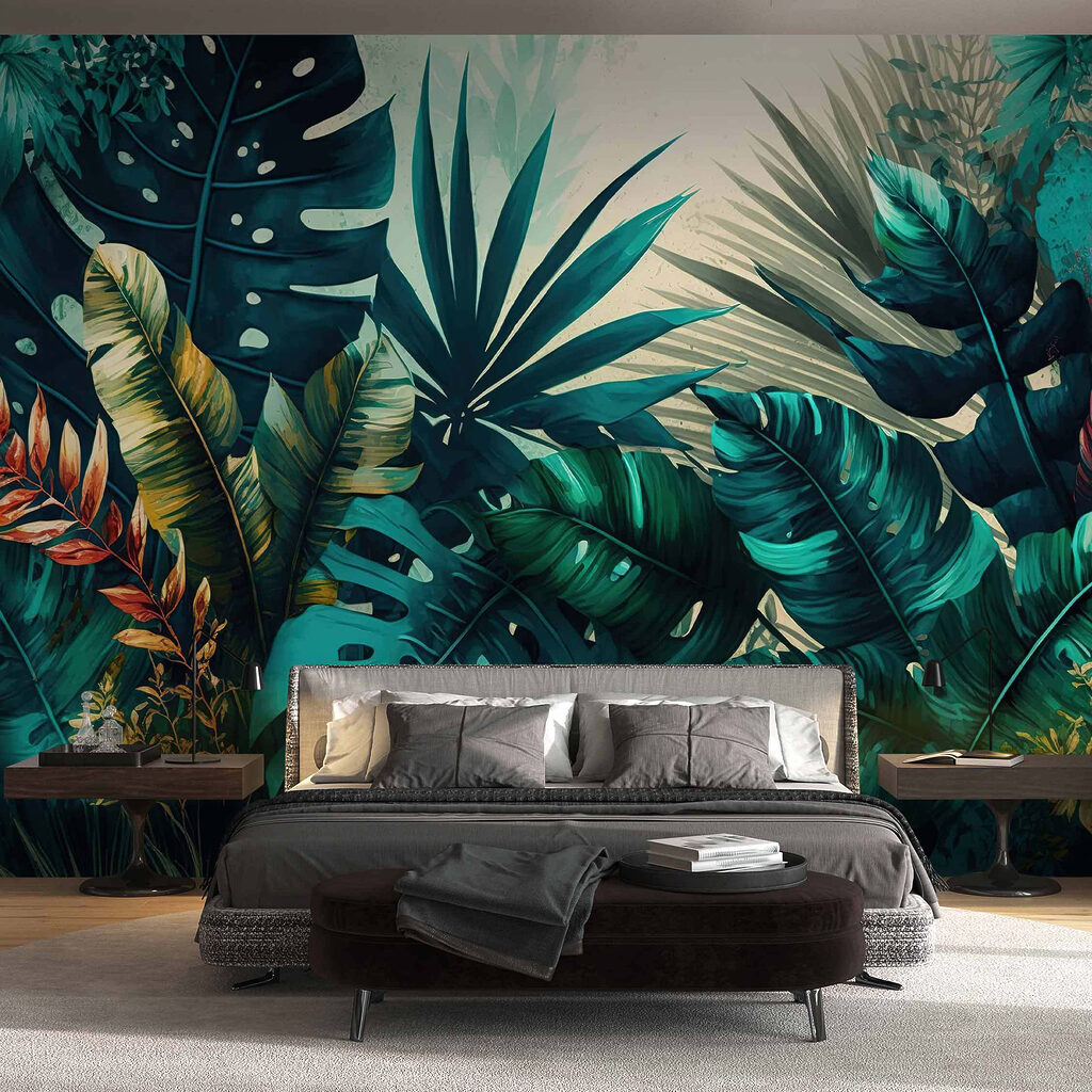 Group of tropical leaves