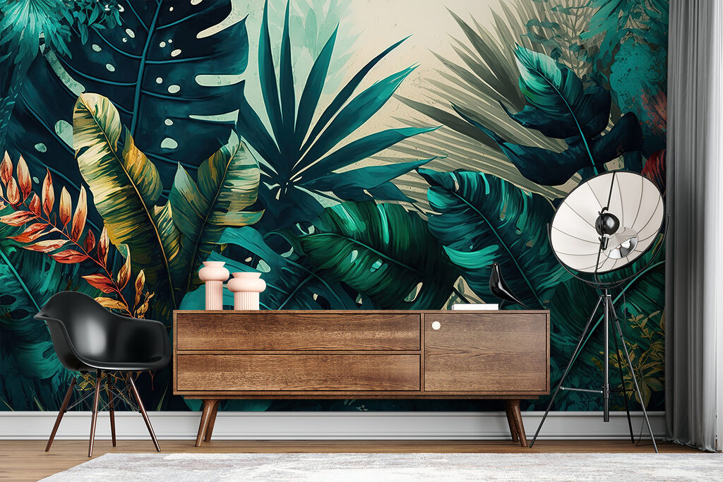 Group of tropical leaves