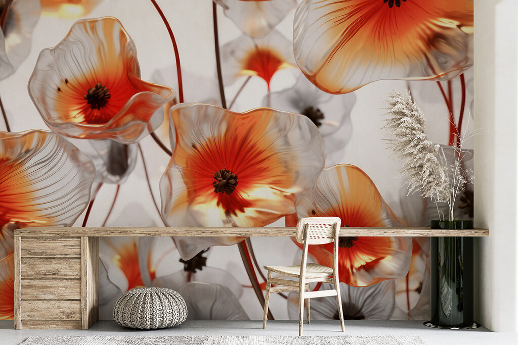 Group of glass flowers