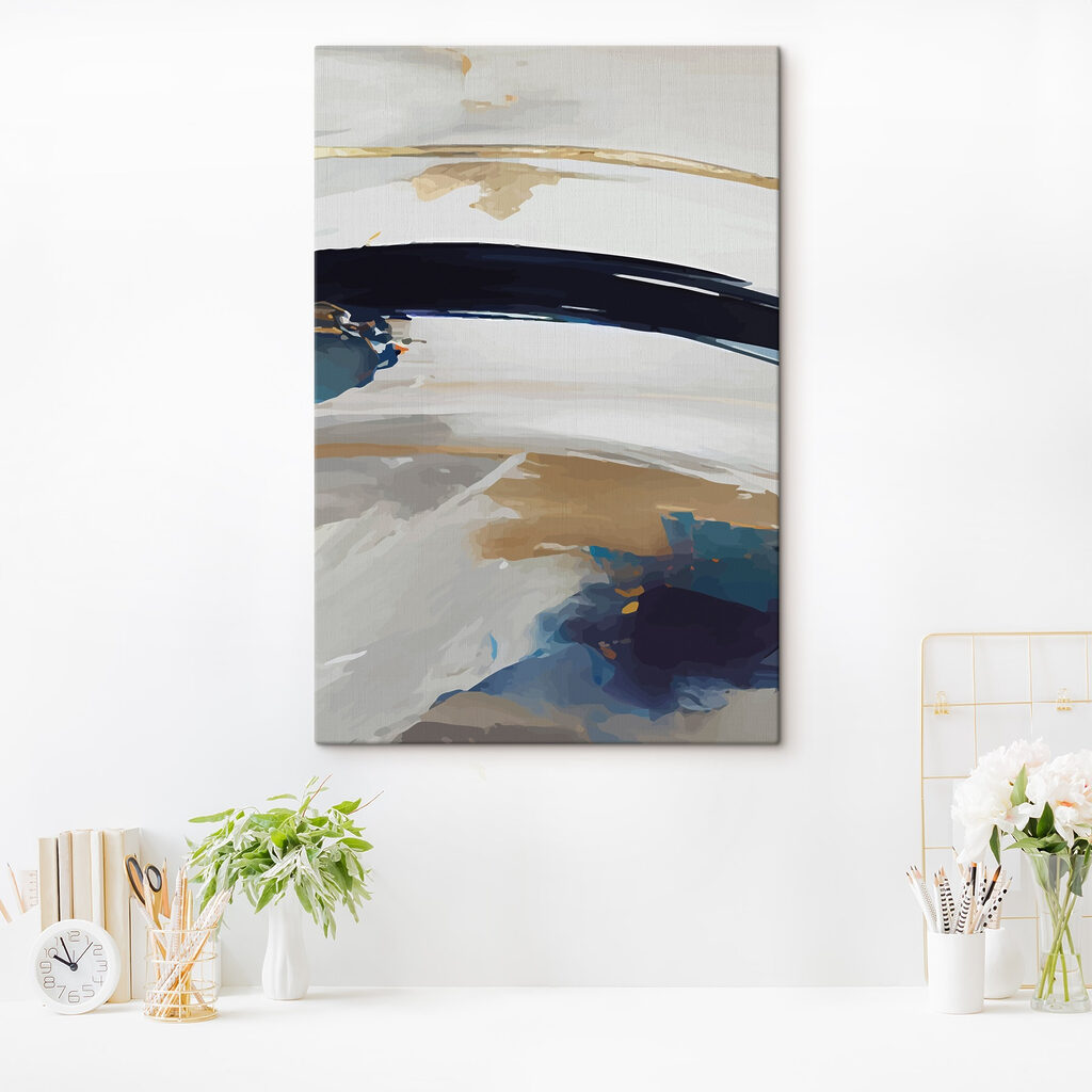 A close up of a painting