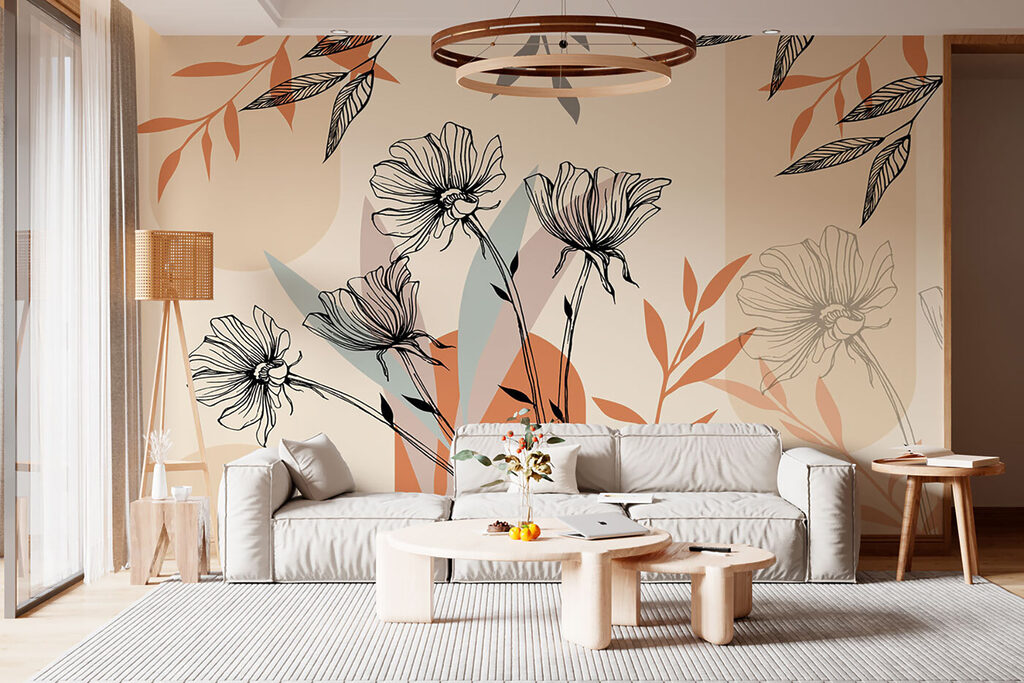 Drawing of flowers and leaves Drawing of flowers and leaves