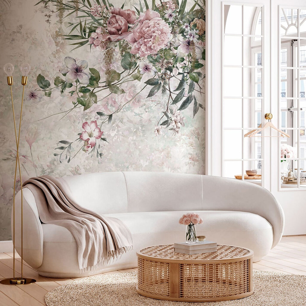 Painting of flowers on a white background