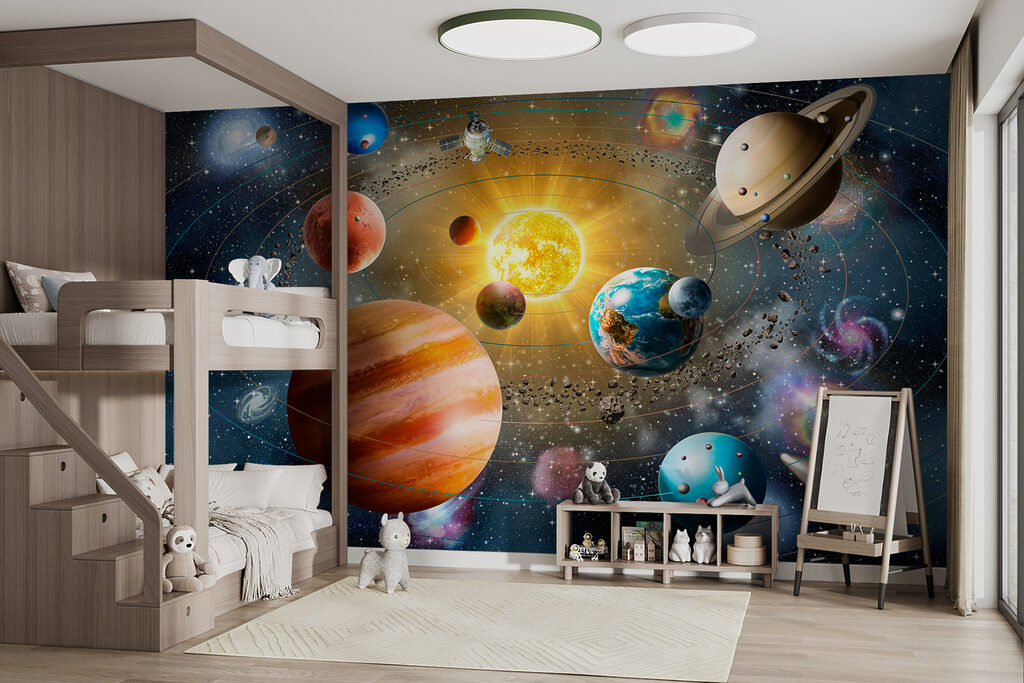 Planets and stars in space