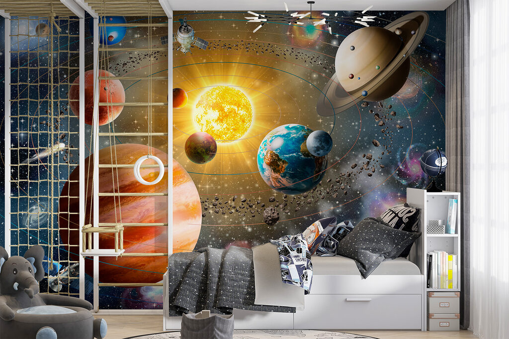 Planets and stars in space