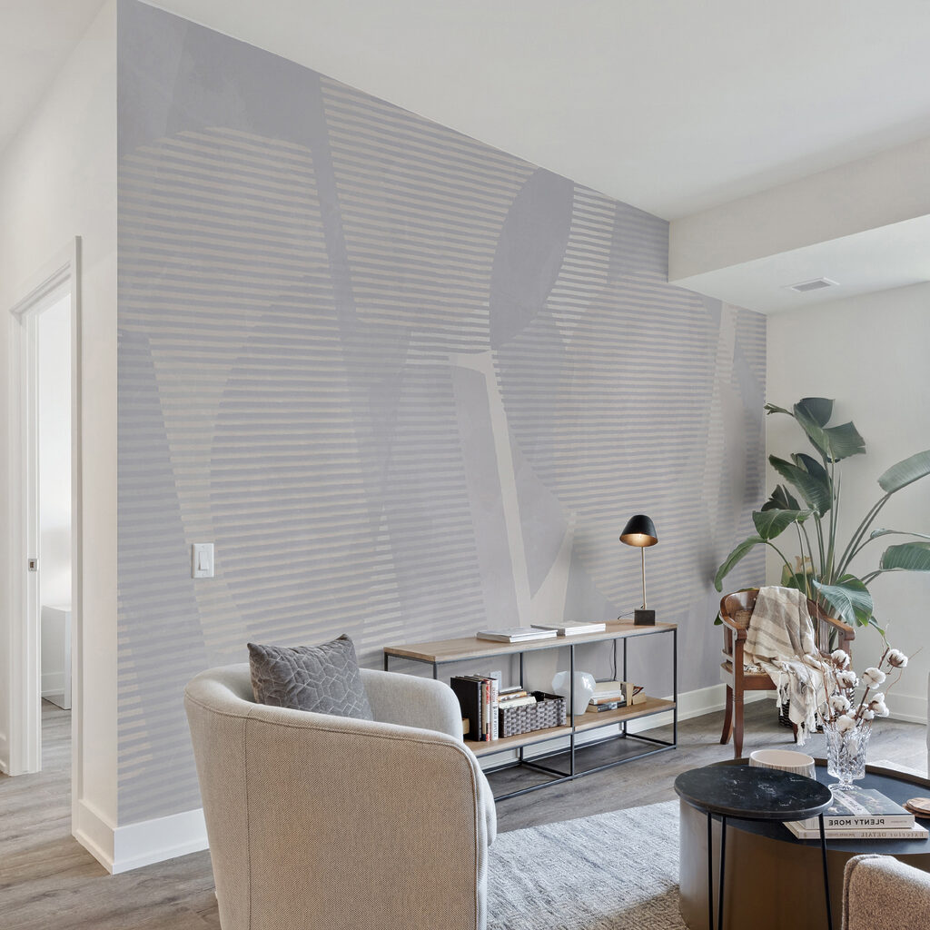 Grey and white abstract art