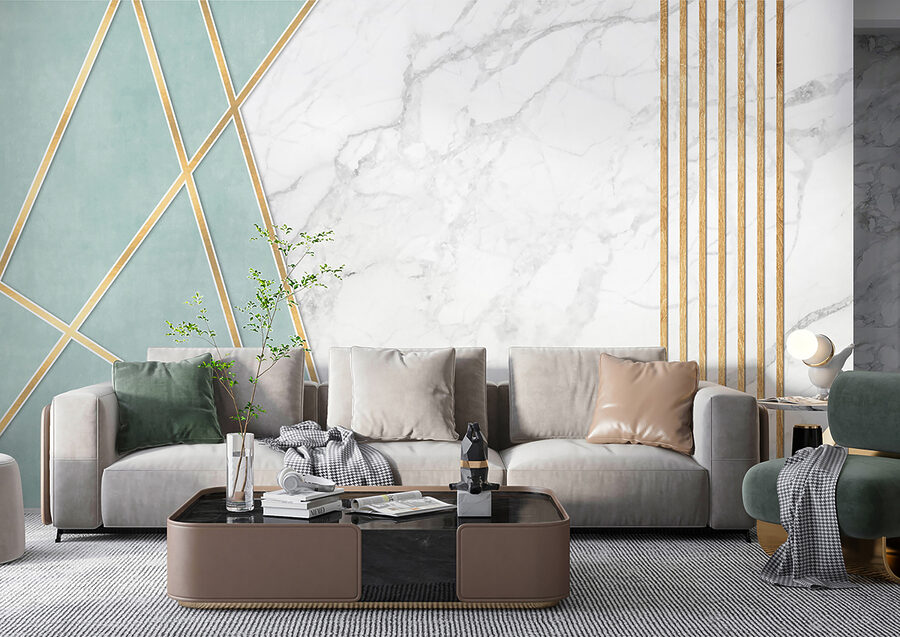 Elegantní mátový a mramorový design