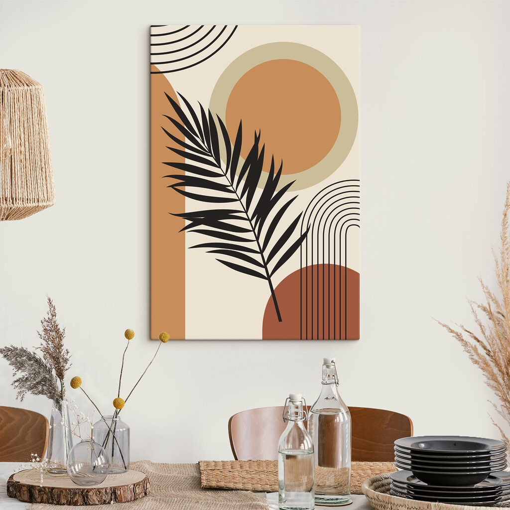 Leaf with a rainbow and circles Leaf with a rainbow and circles